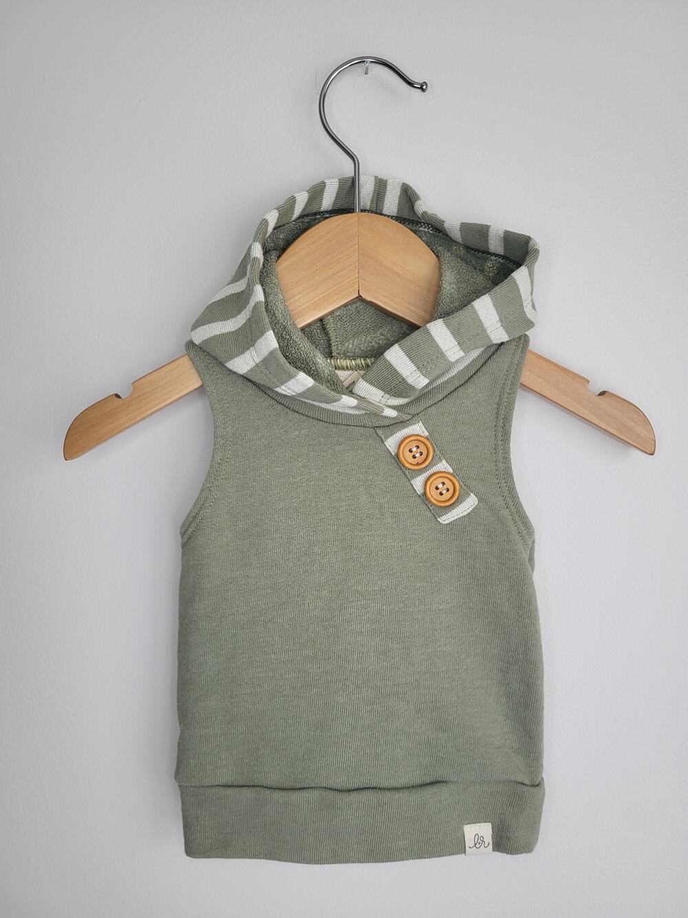 Lulu + Roo Handmade in the USA Babyboy Sleeveless Hoodie Minimalist Fisherman